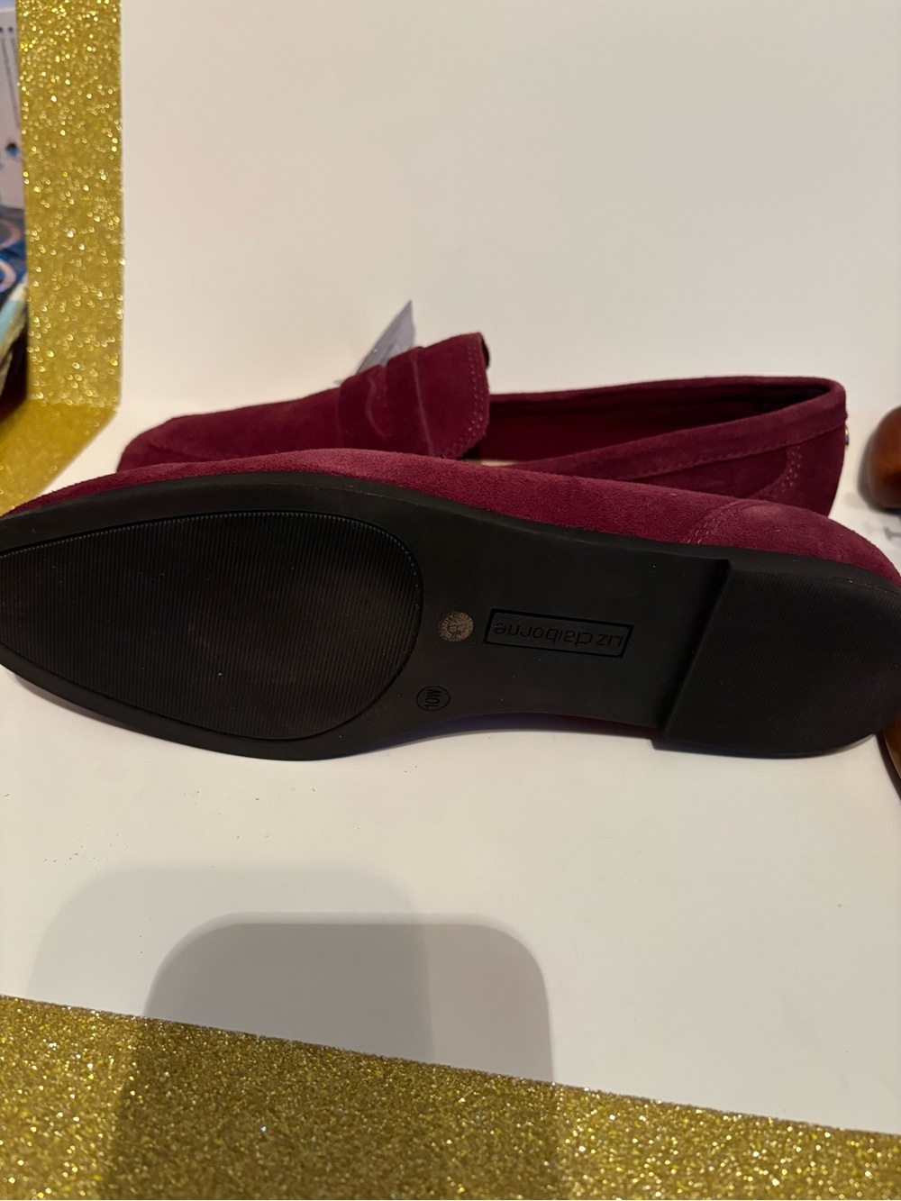 Liz Claiborne Wine Suede Penny Loafers - Women's - Picture 6 of 7